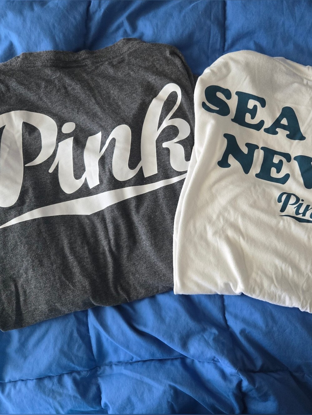 RARE! VINTAGE 2000'S VS Lot Of 2 VS PINK LONG SLEEVE HENLEY TEES